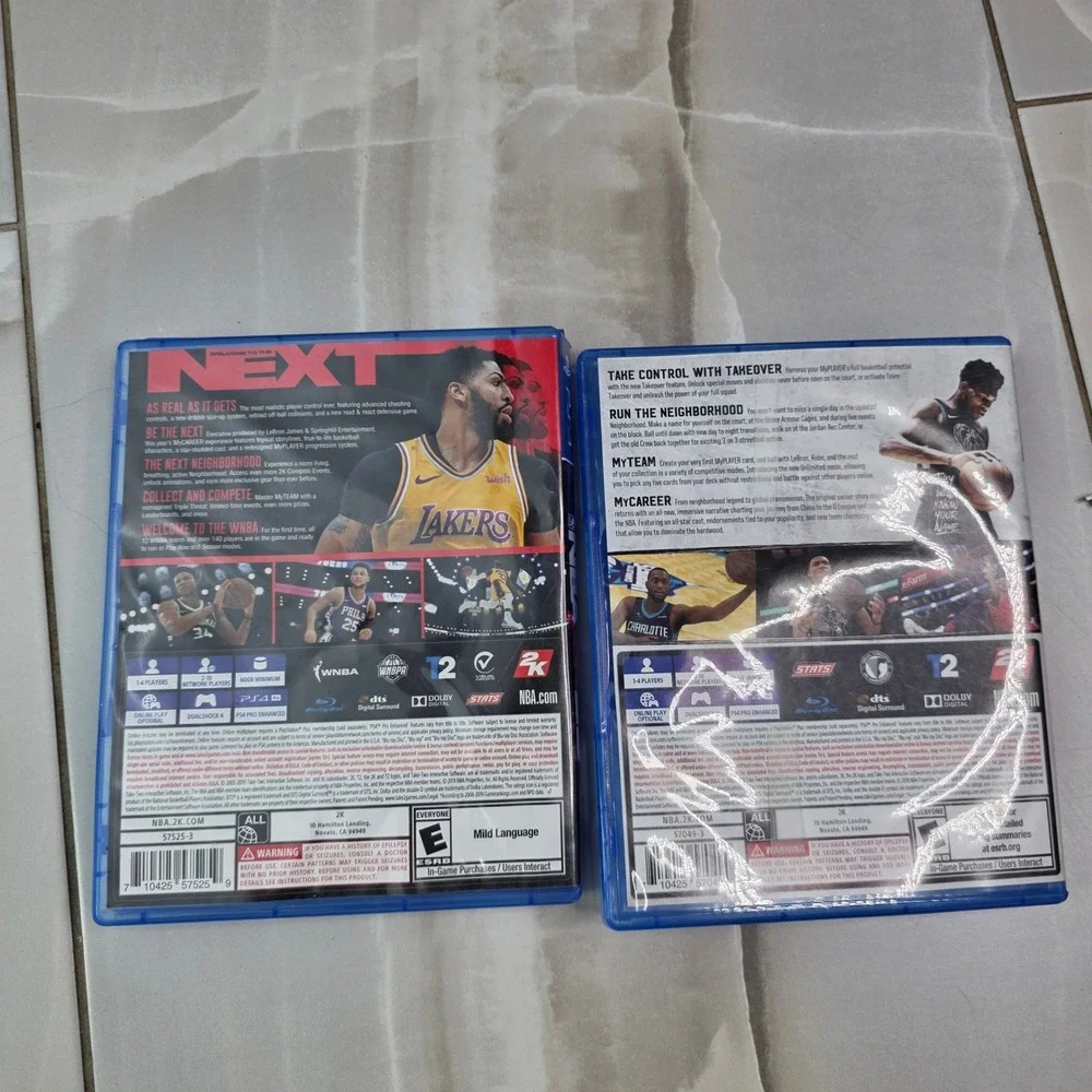 NBA 2K20 and NBA 2K19 PS4 PlayStation 4 Basketball Game Bundle Lot 2K Sports‎ S3